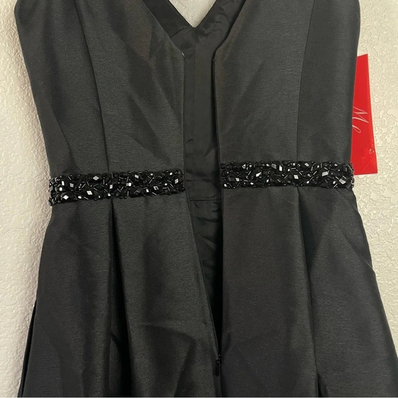 NWT Monique Lhuillier Black Beaded Bridesmaid Formal Mini Dress Fit and Flare 2 - Picture 7 of 13